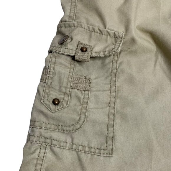 MD Marx Dutch High Rise Cargo Shorts 34 Tan Pockets Button Zipper Belt Loops - Picture 3 of 7